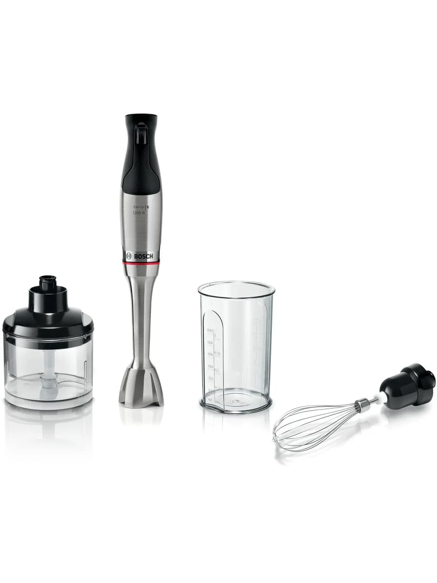 Погружной блендер Bosch MSM6M821, 1200 Вт, венчик, измельчитель, мерный стакан