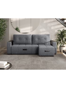 Диван угловой «Джаз», НПБ, тик – так, цвет серый luma 23