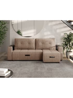 Диван угловой «Джаз», НПБ, тик – так, цвет бежевый newtone beige